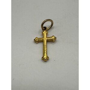Gold-Tone Cross Pendant Charm For Jewelry Making Or Necklace